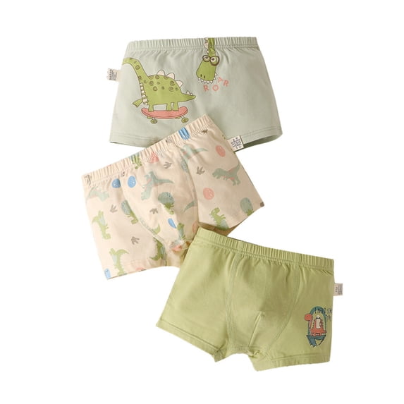 Krdevn Boys Underwear - Kids' Boys Underwear Cute Printing Print Underwear Shorts Pants Briefs Trunks 3PCS Multipack,Color:Light Green,Size:120