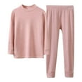 thumbnail image 1 of Krdevn Boys Underwear Long Sleeve Top and Pants Winter Base Layer Loungewear for Kids High Neck Warm Comfy Outfit,Size:6-7 Years, 1 of 8