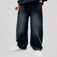 thumbnail image 1 of Krdevn Boys' Vintage Wash Baggy Jeans Elastic Waist Wide Leg Denim Trousers,7-8 Years, 1 of 7