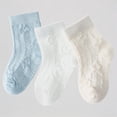 thumbnail image 1 of Krdevn Breathable Kids Socks 3 Pairs Soft Mesh Ankle Socks for Boys Girls Toddler Baby Comfortable Everyday Casual Wear,3-5 Years, 1 of 4