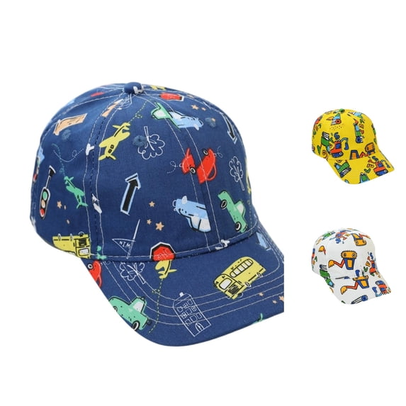 Krdevn Car Plane Print Kids Sun Hat UPF 50+ Adjustable Toddler Summer Beach Cap Boys Girls
