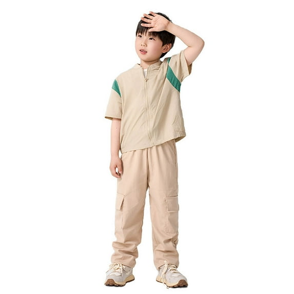 Krdevn Cargo Pants for Girls Boys Cargo Jogger Pants Casual Girl's Elastic Waist Cargo Pants with Pockets,6-7 Years