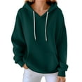 thumbnail image 1 of Krdevn Casual Autumn and Winter Long Sleeved Ribbed Bottoming Shirt with Hoodie,Pullover Sweatshirts for Women,Size:XL, 1 of 4