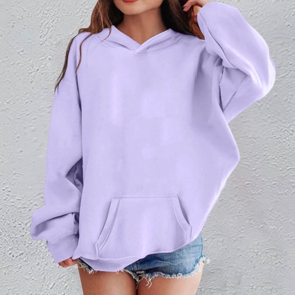 Krdevn Casual Girls Hoodies & Sweatshirts Cute Long Sleeve Hoodless Sweatshirt for Boys and Girls Loose Fit Pullover for Everyday Wear,11-12 Years