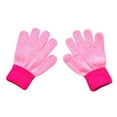 thumbnail image 1 of Krdevn Children Kids Magic Winter Gloves Colorblock Full Finger Warm Knitted Gloves, 1 of 2
