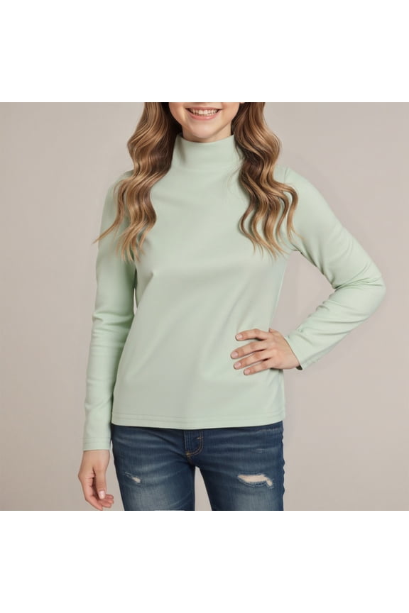 Children's Half Neck Pullover Base Shirt with Windproof and Warm Long Sleeved T Shirt Inner Layer,4-5 Years