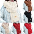 thumbnail image 1 of Krdevn Knit Scarf for Women, Solid Thick Warm Winter Neck Scarf, Soft Cozy Versatile Knitted Neck Warmer, 1 of 4