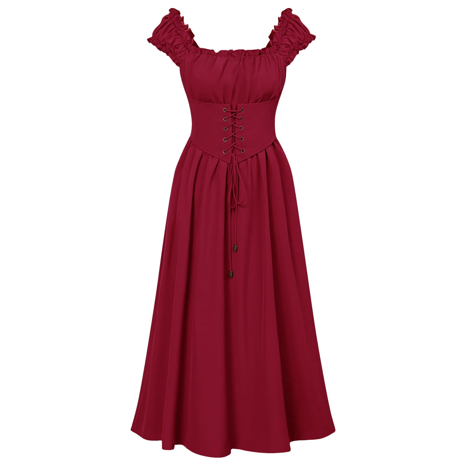 Blue A Line pleated Linen Cottagecore Dress 279201 Blue A Line pleated Linen Cottagecore Dress 279201