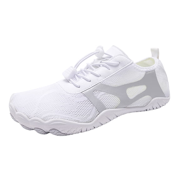 Krdevn Couple Water Sports Shoes - Non- Beach Swim Shoes for Men Women Outdoor Wading Diving Riding Fitness,Color:X3 White,Size:10