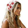 thumbnail image 1 of Krdevn Crochet Triangle Headscarf, Women Vintage Knit Head Wrap, Floral Kerchief Hair Accessory for Travel & Daily Wear, 1 of 4