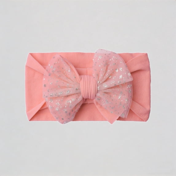 Krdevn Delightful Elastic Bow Headbands for Toddlers and Babies Soft Mesh Comfortable Hair for Everyday Wear,0-36 Months