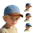 thumbnail image 1 of Krdevn Dinosaur Embroidery Two Tone Washed Kids Baseball Cap Adjustable Lightweight Outdoor Sun Hat for Toddler Boys Girls, 1 of 9