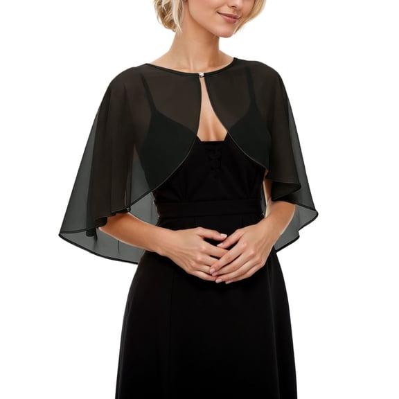 Krdevn Elegant Long Layer Bridal Chiffon Wrap Scarf Shawl for Evening Party Beach Coverup and Formal Events,One Size