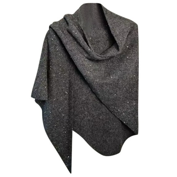 Krdevn Elegant Solid Color Sequin Triangle Shawl Wrap for Evening Party And,Size:One Size