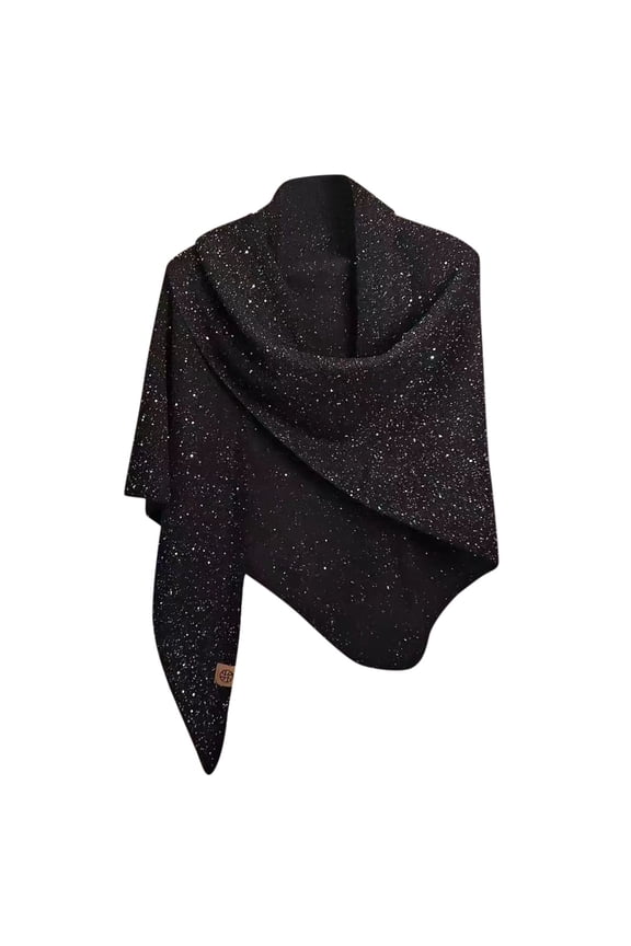 Elegant Solid Color Sequin Triangle Shawl Wrap for Evening Party And,Size:One Size