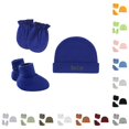 thumbnail image 1 of Krdevn Embroidered Hat with Hand Covers and Foot Socks, Stretchy Gentle Fit Set for Everyday Wear (Baby),0-5 Months, 1 of 3