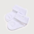 thumbnail image 1 of Krdevn Foldover Top Thread Detail Crew Socks, Baptism Style Breathable Blend Socks for Formal Events (Baby),0-1 Years, 1 of 3