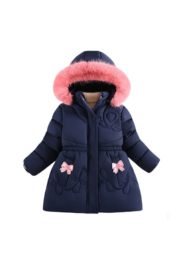 Girl Winter Coats Heavyweight Hooded Jacket Kid Snow Outwear,Fall Clothes,Size:4-5 Years