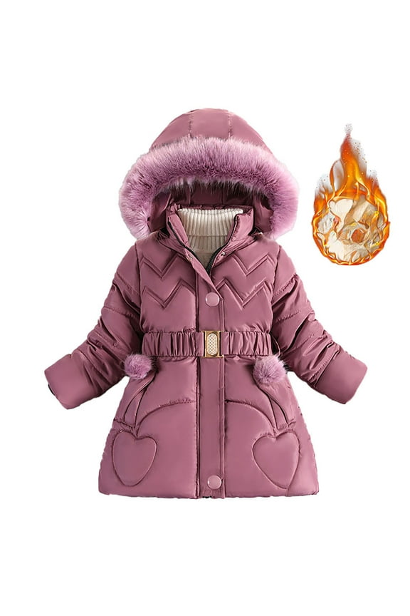 Girl's Padded Jacket In The Long Plus Thickening Foreign Style Female Down Padded Jacket Winter,5-6 Years