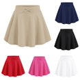 thumbnail image 1 of Krdevn Girls A-Line Swing Skirt, Elastic Stretch Waistband Mini Skirt with Front Bow Decoration, Casual Tennis Playwear Skirt for Back to School,3-4 Years, 1 of 4