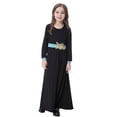 thumbnail image 1 of Krdevn Girls Abaya Dress Long Robe for Middle Arabic Style Pure Color Casual Outfit,13-15 Years, 1 of 9