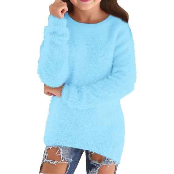 Krdevn Girls Autumn Sweaters Loose Fit Long Sleeve Pullover Soft Cozy Warm Top Cute Casual Wear for Toddlers and Comfortable Daily Outfits,15-16 Years