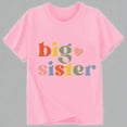 thumbnail image 1 of Krdevn Girls "Big Sister" Retro Colorful Graphic Print Short Sleeve T-Shirt Casual Crew Neck Summer Tee for Kids,8-9 Years, 1 of 3
