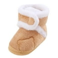 thumbnail image 1 of Krdevn Girls Boots - Baby Shoes Flat Warm Cotton Boots Bag Soft Sole Toddler Booties -Toddler Boots,Cowgirl Boots,Color:Coffee,Size:6-9 Months, 1 of 6