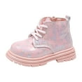 thumbnail image 1 of Krdevn Girls Boots - Children's Painting Bright Leather Warm Boots -Toddler Boots,Cowgirl Boots,Color:Pink,Size:9, 1 of 4