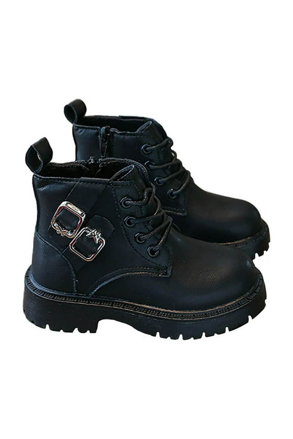 Girls Boots - Girl Leather Boots Children Dance Boots Girls Performance Shoes -Toddler Boots,Cowgirl Boots,Color:Black,Size:7-8 Years