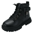 thumbnail image 1 of Krdevn Girls Boots - Girls Versatile Short Boots Winter Children Water Proof Warm Durable Ankle Boots -Toddler Boots,Cowgirl Boots,Color:Black,Size:11.5, 1 of 5