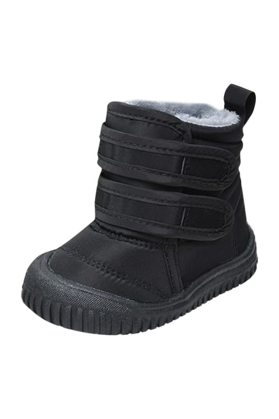 Girls Boots - Hook Loop Low Cut Boots Cloth Snow Boots Kids Winter Shoes Girls Boys Outdoor Boots -Toddler Boots,Cowgirl Boots,Color:Black,Size:2.5-3 Years