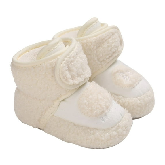 Krdevn Girls Boots - Warm Shoes Soft Booties Comfortable Boots Toddler Warming Home Shoes Snow Boots for Baby Girls and Boys -Toddler Boots,Cowgirl Boots,Color:White,Size:6