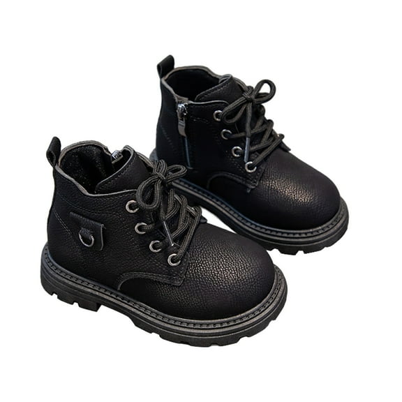 Krdevn Girls Boots - Winter Boots Kids Toddler Ankle Boots Girls Ankle Booties Boots for Boys Girls Round Toe Boots Toddle Casual Shoes -Toddler Boots,Cowgirl Boots,Color:Black,Size:8-9 Years