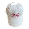 thumbnail image 1 of Krdevn Girls' Bow-Embroidered Baseball Cap, Adjustable Breathable Sun Hat, Lightweight Outdoor Sports Cap for Summer,One Size, 1 of 3