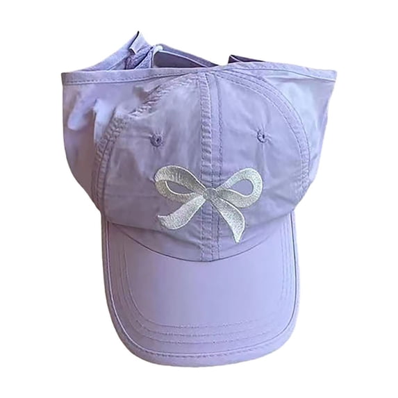 Krdevn Girls' Bow-Embroidered Baseball Cap, Adjustable Breathable Sun Hat, Lightweight Outdoor Sports Cap for Summer,One Size