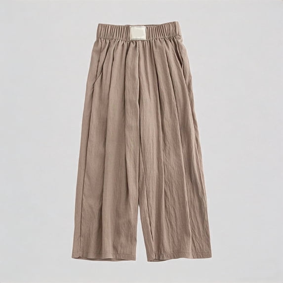 Krdevn Girls Casual Pants Wide Leg Palazzo Boho Summer Trousers for Toddler Kids Youth Comfortable Elastic Waist Lightweight Breathable,6-7 Years
