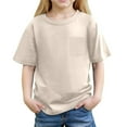 thumbnail image 1 of Krdevn Girls Casual Pocket T Shirt Pure Color Tee for School Beach and Outings,11-12 Years, 1 of 6