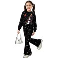 thumbnail image 1 of Krdevn Girls Christmas Outfit 2 Piece Long Sleeve Crew Neck Sweatshirt and Flared Bell Bottom Pants Set Toddler Little Kids Holiday Casual Clothing, 1 of 5
