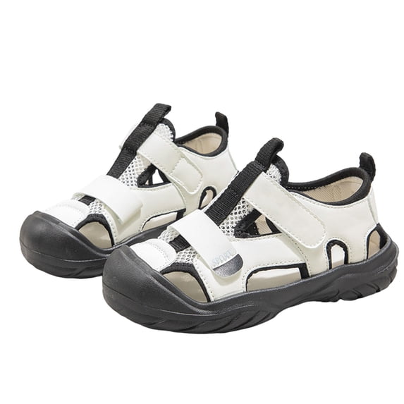 Krdevn Girls' Closed-Toe Sports Sandals, Breathable Mesh Outdoor Shoes, Lightweight & Durable Sneakers for Everyday Play & Hiking,5-5.5 Years