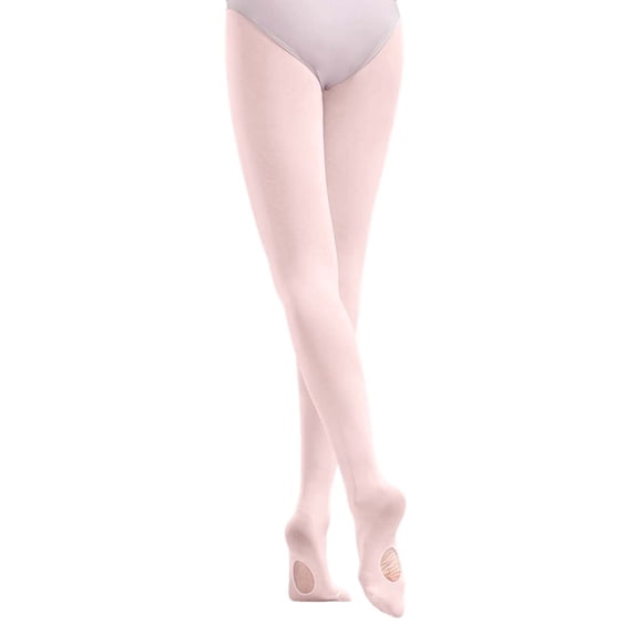 Krdevn Girls' Convertible Ballet Tights, Soft Stretchable Dance Leggings, Breathable Performance Tights for Ballet, Jazz & Gymnastics,6-8 Years