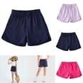 thumbnail image 1 of Krdevn Girls' Cotton Blend Shorts, Elastic Waist Bow Tie Casual Summer Shorts for Kids,Navy, 1 of 9