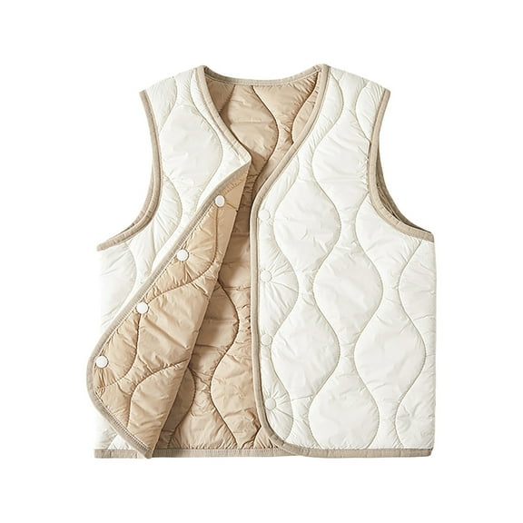Krdevn Girls Down Vest Insulated Winter Wear Sleeveless Jacket for Teen Students Lightweight Warm Layer,13-14 Years