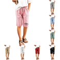 thumbnail image 1 of Krdevn Girls Drawstring Heart Print Knee Length Bermuda Shorts Loose Pocket Athletic Pants for Beach School Lounge Summer Daily Wear,11-12 Years, 1 of 4