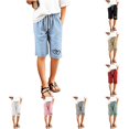 thumbnail image 1 of Krdevn Girls Drawstring Heart Print Knee Length Bermuda Shorts Loose Pocket Athletic Pants for Beach School Lounge Summer Daily Wear,9-10 Years, 1 of 4