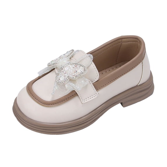 Krdevn Girls Dress Shoes Hook and Loop Kids School Formal Casual for Toddler Little Kid Leather Shoes,Toddler Girl Shoes,Boys Shoes,Size:8-9 Years