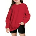 thumbnail image 1 of Krdevn Girls Hoodie Winter Warm Long Sleeve Oversized Pullover Casual Kids Crewneck Sweatshirt Clothes for Teen,Fall Clothes,Size:13-14 Years, 1 of 6