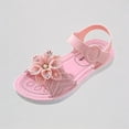 thumbnail image 1 of Krdevn Girls Flower Decor Open Toe Sandals Rhinestone Accent Adjustable Buckle Comfortable Summer Vacation Shoes,11-11.5 Years, 1 of 5