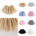 thumbnail image 1 of Krdevn Girls Glitter Tulle Tutu Skirt, Layered Ballet Dance Skirt Ruffle Tiered Clubwear for Toddlers & Kids,Gold, 1 of 9