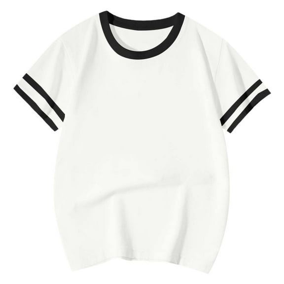 Krdevn Girls Graphic Short Sleeve Tops Casual Tees for Toddler Comfortable Daily Wear Cute Printed Shirts,6-7 Years